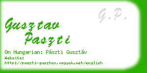gusztav paszti business card
